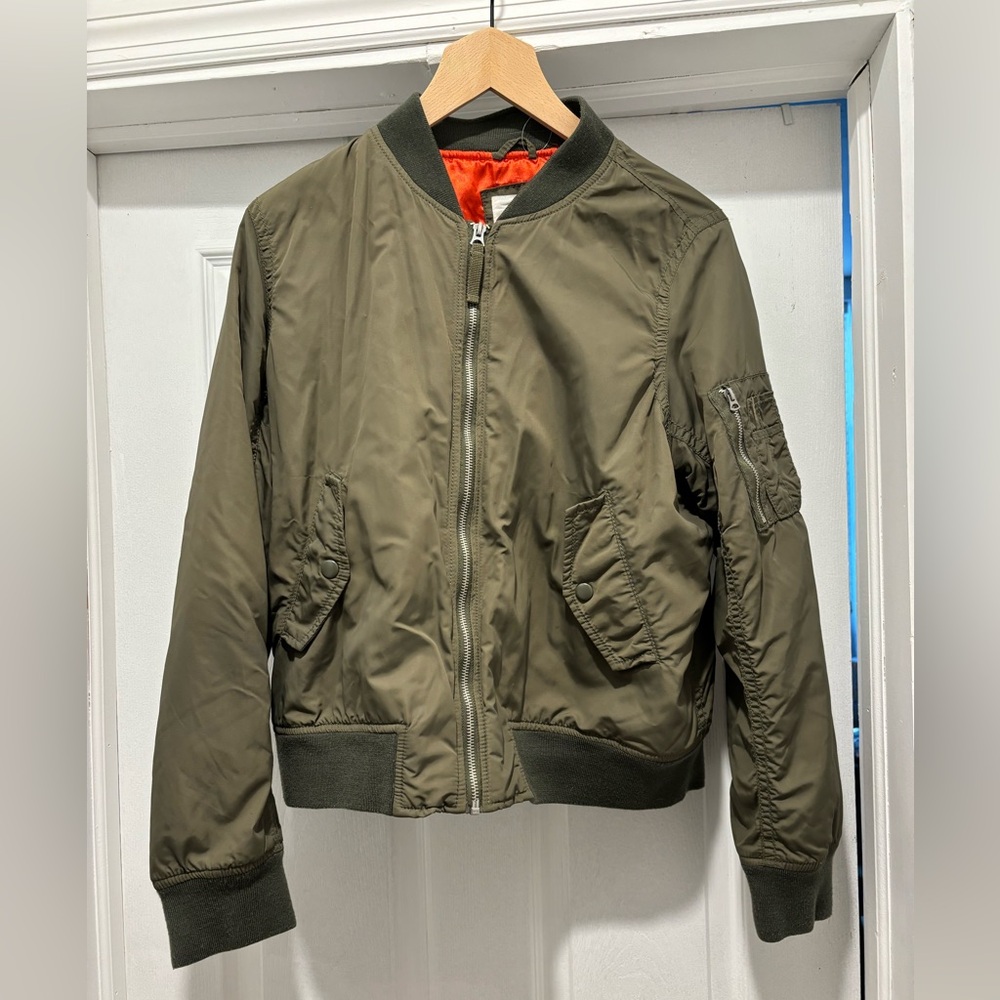 Women's Olive Green Bomber Jacket